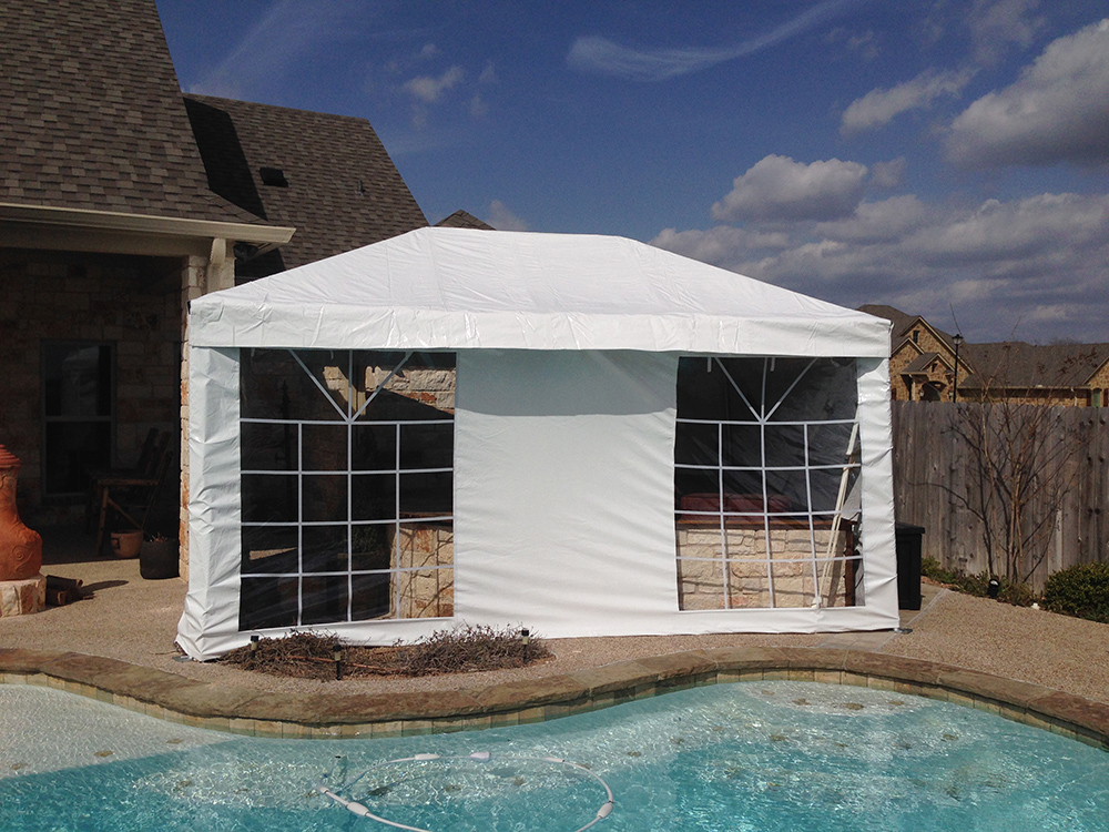 10x20 frame tent by pool