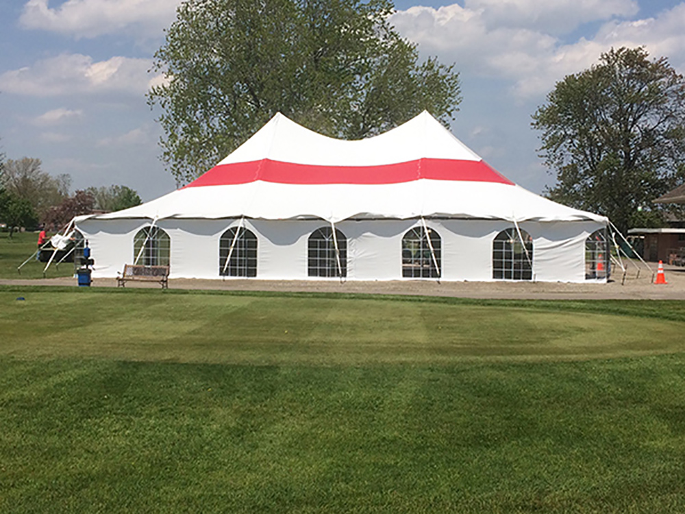 30' wide high peak party tents